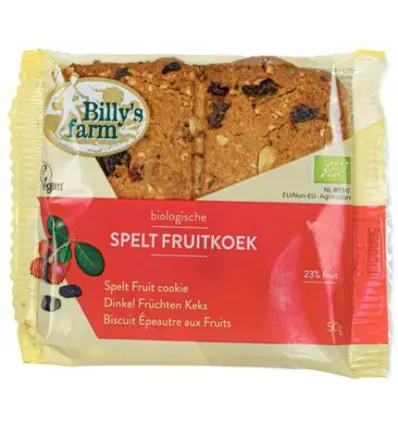 superfoodstore.nl | Billy's Farm Spelt fruitkoek 50 gram