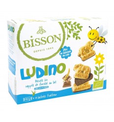 Bisson Ludino koekjes met melkchocolade 4 zakjes 160 gram |