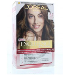 Loreal Excellence 4.3 midden goudbruin 1 set | Superfoodstore.nl