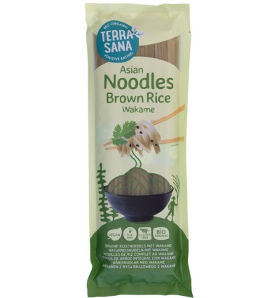 Oosterse specialiteiten Terrasana Bruine rijstnoedels met wakame biologisch 250 gram kopen