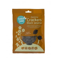 Crackers Terrasana Japanse bruine rijstcrackers zwarte sesam 60