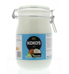 Hanoju Kokosolie geurloos beugelglas biologisch 1 liter