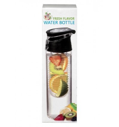 Fresh Flavor Water bottle zwart 700 ml
