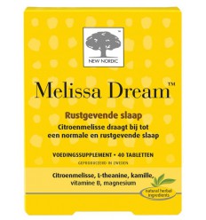 New Nordic Melissa dream 40 tabletten | Superfoodstore.nl
