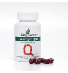 Livinggreens Co enzym Q10 30 mg 180 capsules | Superfoodstore.nl