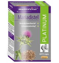 Mannavital Mariadistel platinum 60 vcaps | Superfoodstore.nl
