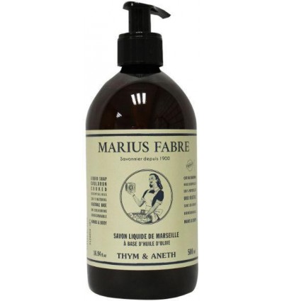 Marius Fabre Nature Marseille zeep tijm dille met pomp 500 ml