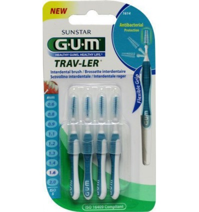 GUM Trav-ler rager 1.6mm (blauw) 4 stuks