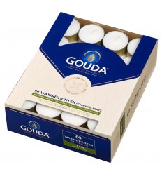 Gouda Waxinelicht 4.5 uur wit 60 stuks | Superfoodstore.nl