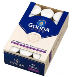Gouda Waxinelicht 6 uur wit 45 stuks | Superfoodstore.nl