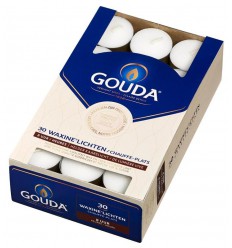 Gouda Waxinelicht 8 uur wit 30 stuks | Superfoodstore.nl
