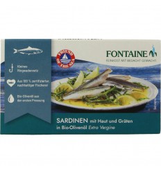 Fontaine Sardines met huid en graat 120 gram | Superfoodstore.nl