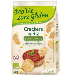 Ma Vie Sans Gluten Rijstcrackers met olijfolie glutenvrij biologisch 40 gram