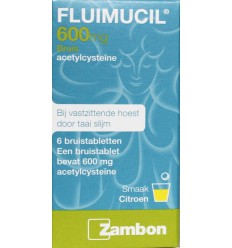 Fluimucil 600 mg 6 bruistabletten