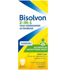 Bisolvon Drank 2-in-1 suikervrij 120 ml