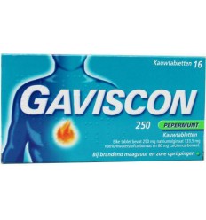 Spijsvertering Gaviscon Pepermunt 250 16 tabletten kopen