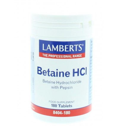 Enzymen Lamberts Betaine HCL 324 mg / Pepsine 5 mg 180 tabletten kopen
