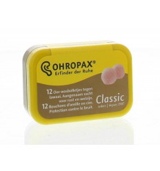 Ohropax Geluiddemper lawaai classic 12 stuks | Superfoodstore.nl
