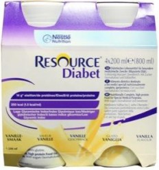 Resource Diabet vanille 200 ml 4 stuks