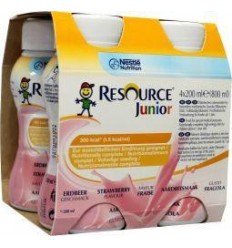 Resource Junior aardbei 200 ml 4 stuks