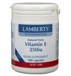 Lamberts Vitamine E 250IE natuurlijk 100 vcaps