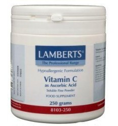 Lamberts Vitamine C ascorbinezuur 250 gram | Superfoodstore.nl