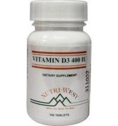 Nutri West Vitamine D3 400 100 tabletten | Superfoodstore.nl