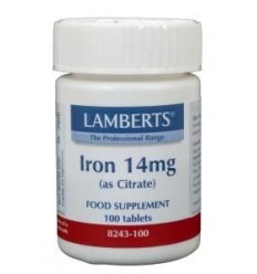 Lamberts IJzer citraat 14 mg 100 tabletten | Superfoodstore.nl
