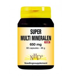 NHP Super multi mineralen 650 mg puur 60 capsules |
