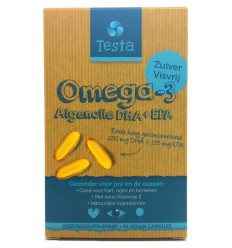 Vetzuren Testa Omega 3 algenolie 250mg DHA + 125mg EPA vegan 45