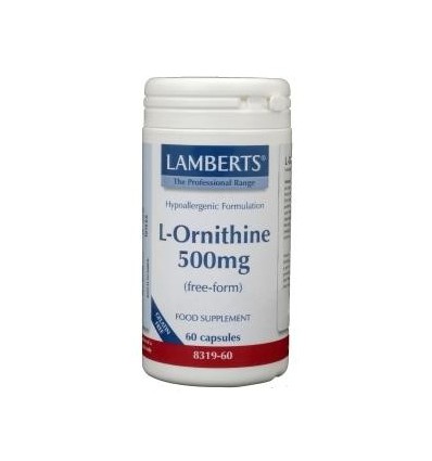  L-Ornithine Lamberts L-Ornithine 500 mg 60 vcaps kopen