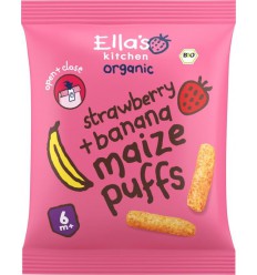 Ella's Kitchen Maize puffs aardbei/banaan 6+ maanden 20 gram