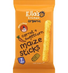 Ella's Kitchen Maize sticks carrot sweetcorn 7+ maanden 16 gram