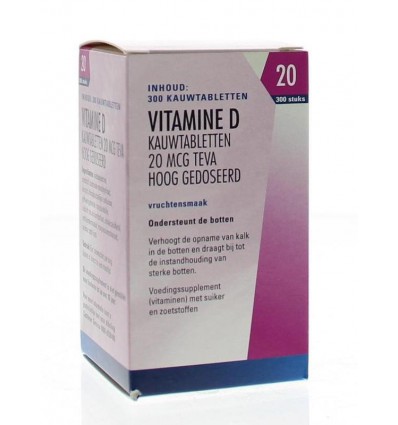 shampoo Is Handelsmerk Teva Vitamine D 20 mcg 800IE 300 tabletten | € 7.61 | Superfoodstore.nl