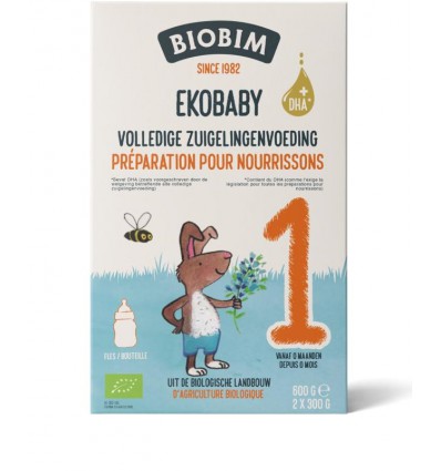 Babyvoeding Biobim Ekobaby 1 volledige zuigelingenvoeding 0+ bio 600 gram kopen