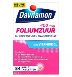 Davitamon Foliumzuur vitamine D 84 tabletten | Superfoodstore.nl