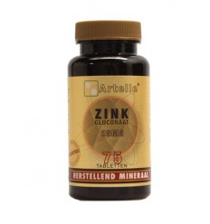 Artelle Zink gluconaat 25 mg 75 tabletten | Superfoodstore.nl
