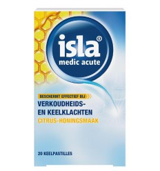 Isla Medic acute citrus honing keelpastilles 20 stuks