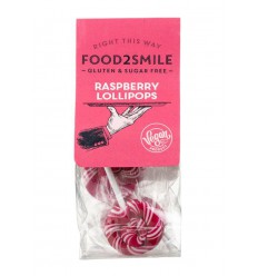 Food2Smile Raspberry lollipops suiker- gluten- lactosevrij 5 stuks