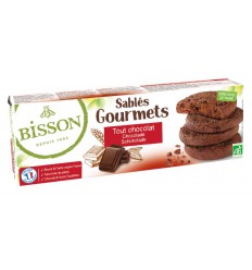 Bisson Chocolade koekjes sables gourmet biologisch 150 gram