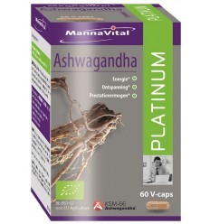 Mannavital Ashwagandha platinum 60 vcaps | Superfoodstore.nl