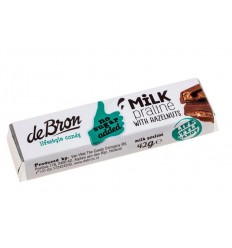 De Bron Chocolade melk hazelnoot suikervrij 42 gram