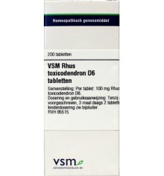 Artikel 4 enkelvoudig VSM Rhus toxicodendron D6 200 tabletten