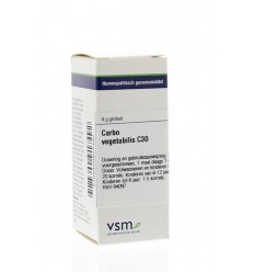 VSM Carbo vegetabilis C30 4 gram globuli