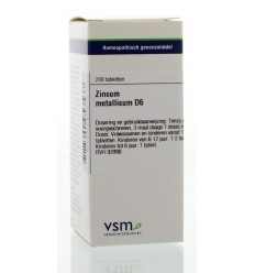 Artikel 4 enkelvoudig VSM Zincum metallicum D6 200 tabletten