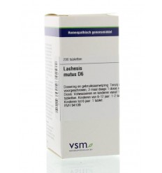 Artikel 4 enkelvoudig VSM Lachesis mutus D6 200 tabletten kopen