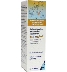 Neus Keel Luchtwegen Sandoz Xylometazoline 0.5 mg/ml spray 10