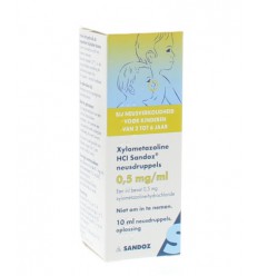 Neus Keel Luchtwegen Sandoz Xylometazoline 0,5 mg/ml druppels
