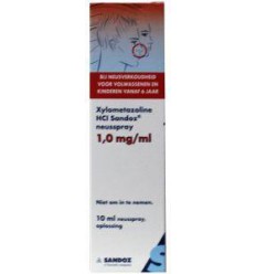 Neus Keel Luchtwegen Sandoz Xylometazoline 1 mg/ml spray 10 ml