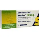 Sandoz Cetirizine 2HCl 10 mg 7 tabletten